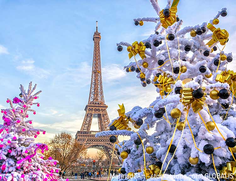 Der Eiffelturm zur Weihnachtszeit