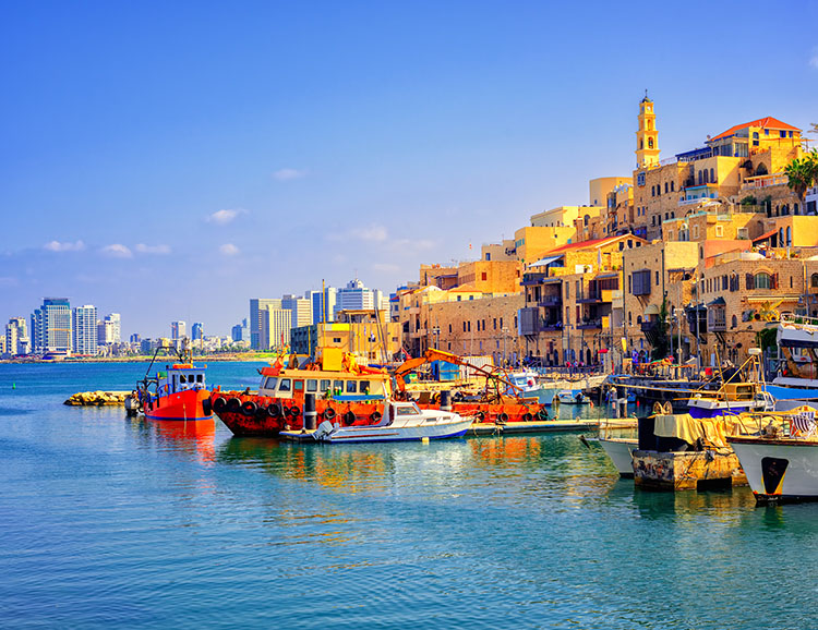 Blick auf Old Jaffa und Tel Aviv