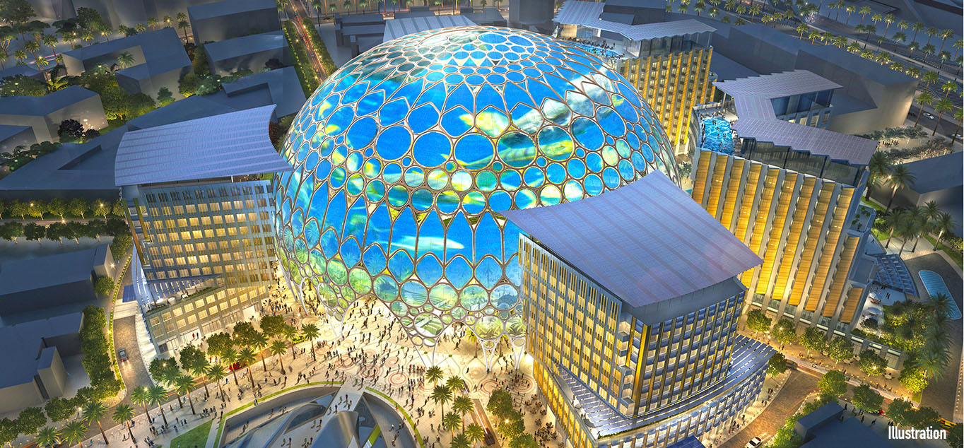 Herzst�ck im Zentrum des EXPO-Gel�ndes: die Al Wasl Plaza 