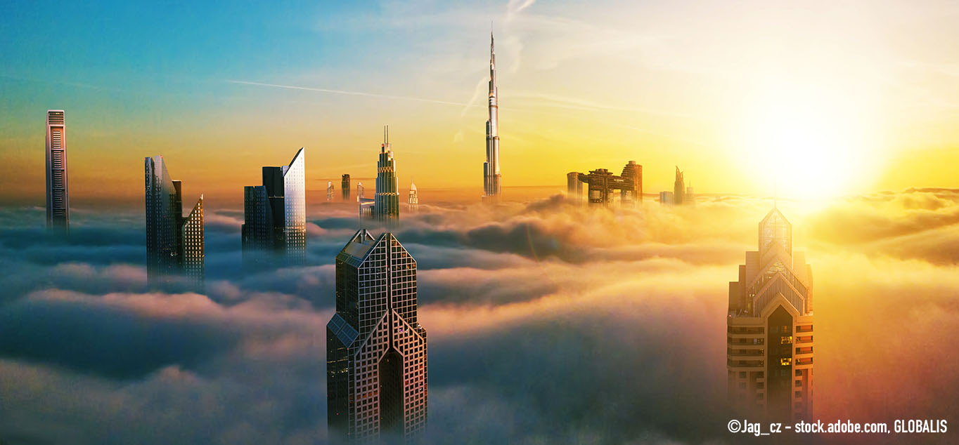 T�ber den Wolken: die Skyline von Dubai 